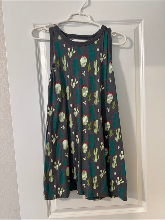 Rock & Roll Cowgirl Tops - Rock & Roll Cowgirl Charcoal Tank Dress with Green Cactus Print